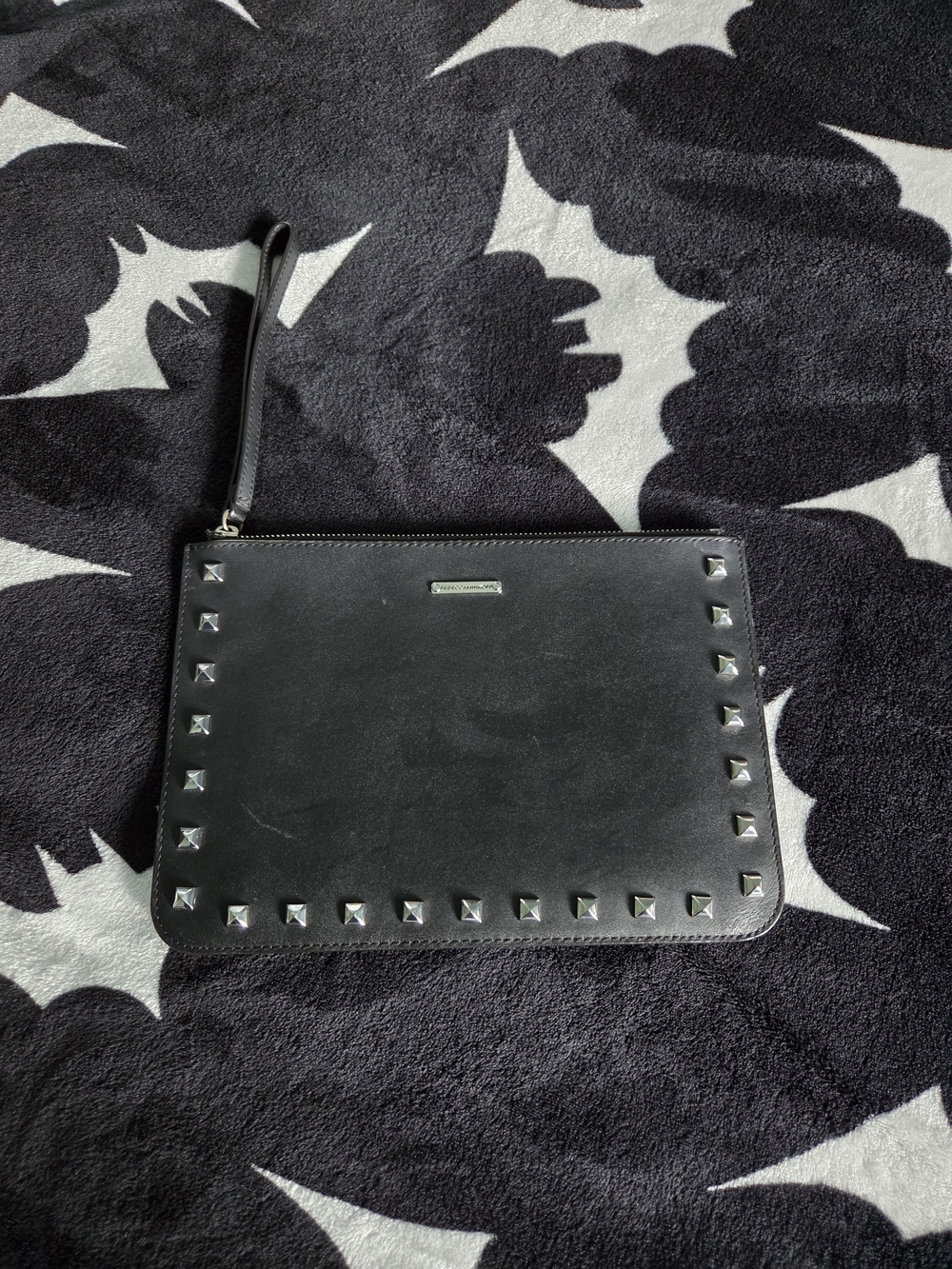 Rebecca Minkoff Black Leather Studded Leather Wristlet
